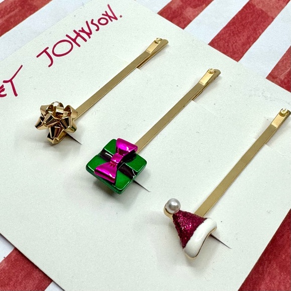 Betsey Johnson ‘Pink XMAS’ Hair Comb & Hair Pin Set NWT/HTF! - Picture 8 of 15